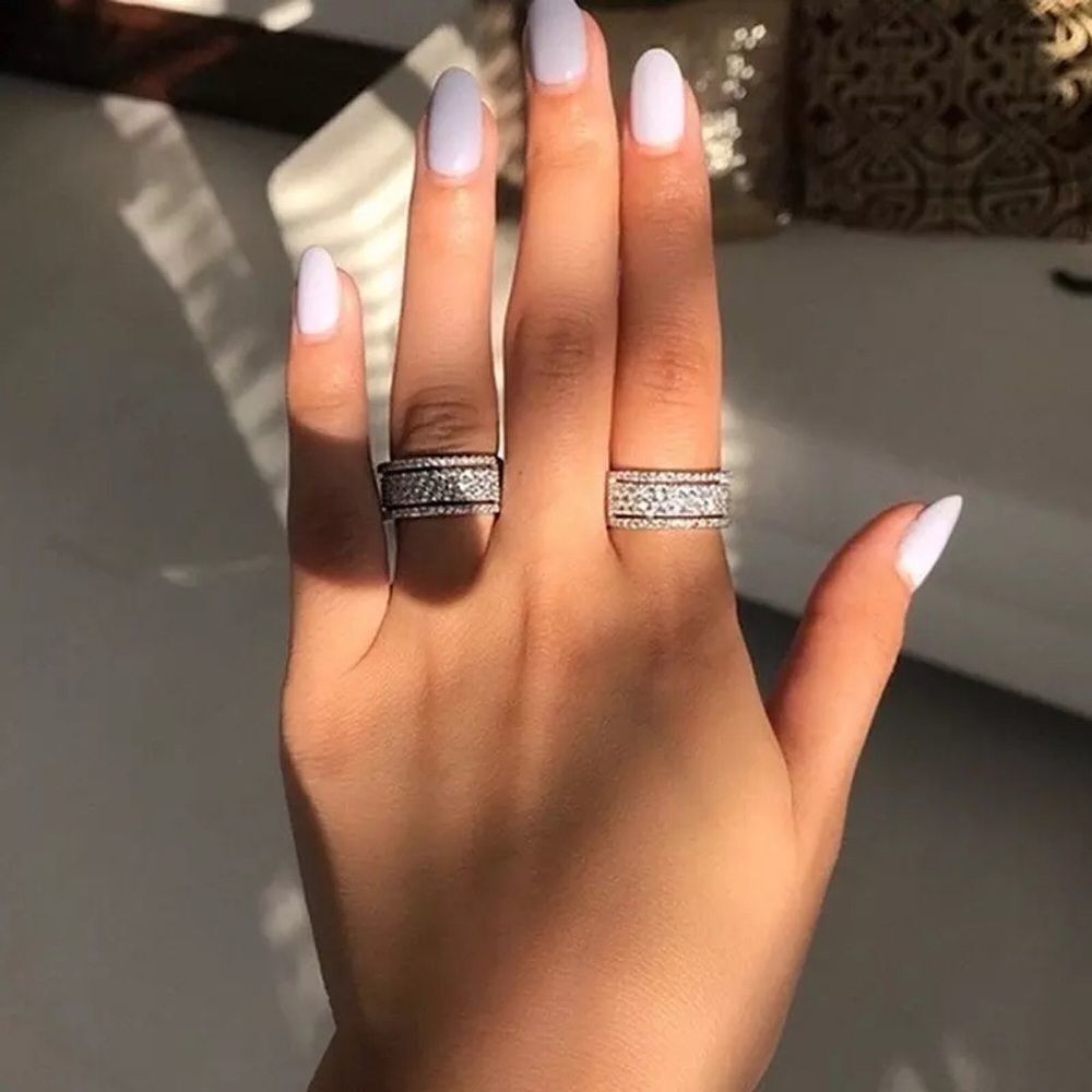 💎A108💎 STUNNING STERLING SILVER RING WITH INLAID DIAMONDS - Picture 3 of 7